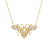 Large Bee Necklace in Diamond & 14k Yellow Gold Sunny Hostin