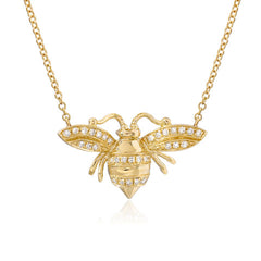 Bee Necklace in Diamond & 14K Yellow Gold - Sunny Hostin Shop